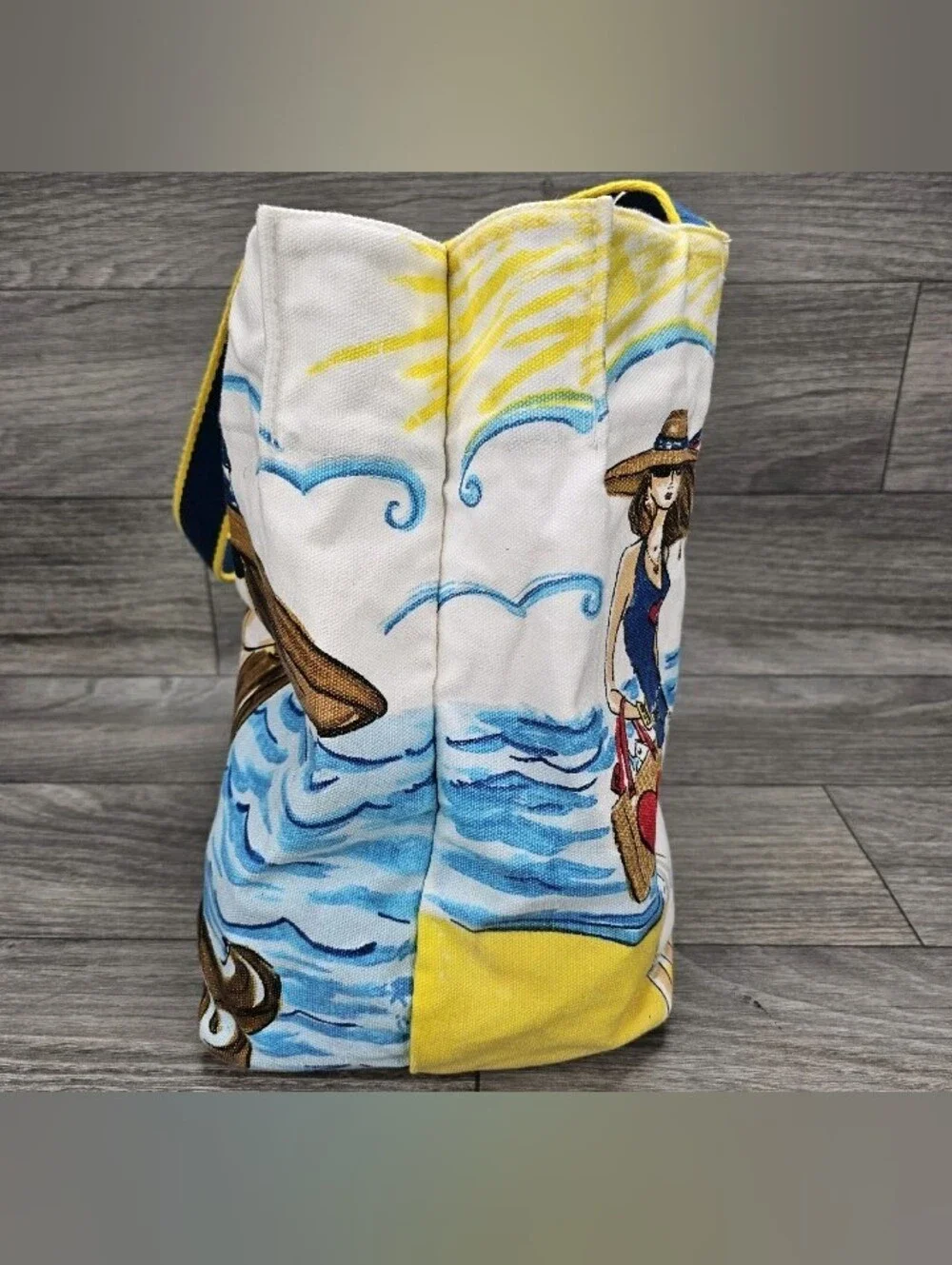 V- Cay Nautical Cotton Illustrated Canvas Tote